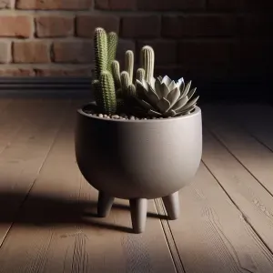 Mid-Century Designer Plant Pot with Feet - Decoration