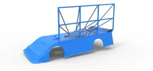 Shell of Super Dirt Late model with side wing Scale 1:25