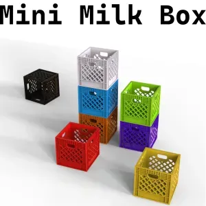 Miniature Milk Crate, Stackable Mini Milk Crate, 3D STL File