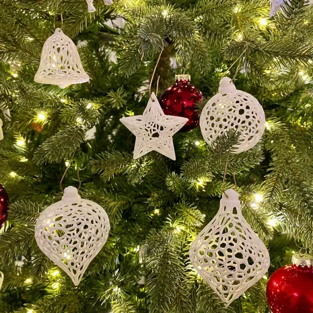 Voronoi Christmas Tree Ornament Collection - 5 Models