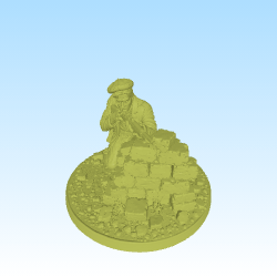 Uprising boy with rifle b in 32 mm and 1/35 for tabletop