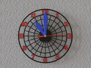 (FREE)spider web wall clock timepiece