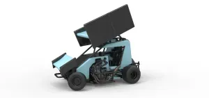 Winged 600 Micro sprint car while turning Scale 1:25