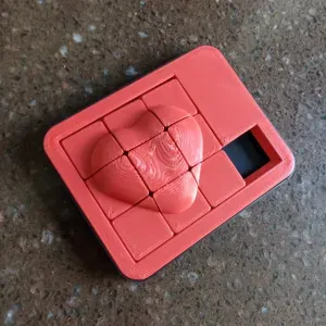 print-in-place heart puzzle 9 sliding pieces fidget toy