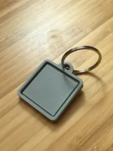 Keychain Blank Square Template with Indent Groove