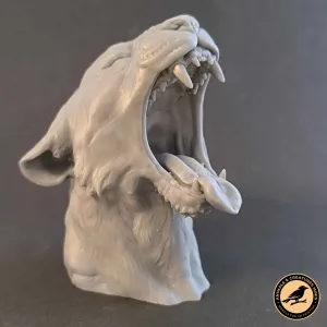 Lioness yawns