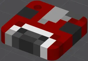 Pixel Mooshroom Keychain – Minecraft Inspired Multicolor