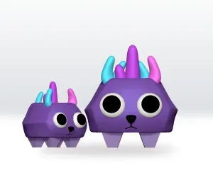 Dandy's World Thorned Geode Pebble STL 3D Model Character