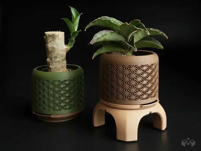 Kumiko Bonsai Planter with Legs-D80 — Фото 4 из 8