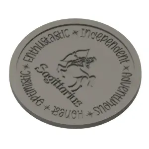 Sagittarius Zodiac Coaster w/Holder (holds 6)