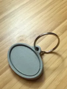 Keychain Blank Oval Template with Indent Top Loop w Groove