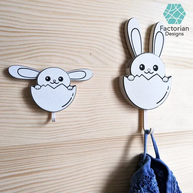 Key & Towel Holder - Wall Bunny - Funny and Cute Organizer — Image 4 of 9
