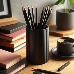 Modern Ribbed Pencil Holder/Ribbed Organizer