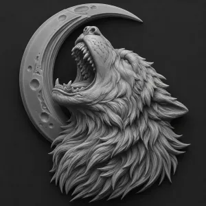 Wolf and Moon