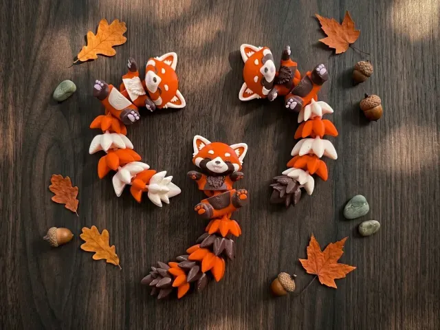 Fluffy Tail Cute Flexi Baby Red Panda - Toy/ Keychain/Magnet — Image 4 of 9