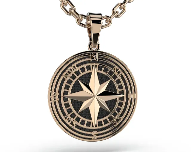 Printable jewelry pendant wind rose STL — Image 4 of 9