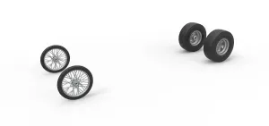 Wheel set of Vintage Front engine dragster Scale 1:25