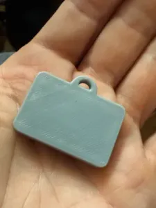 Keychain Blank Rectangle Flat Template with top loop