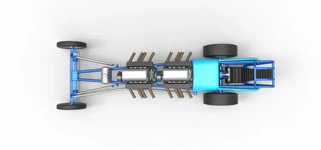 Front engine vintage dragster with 2 V8 Version 2 Scale 1:25 — Фото 7 из 9