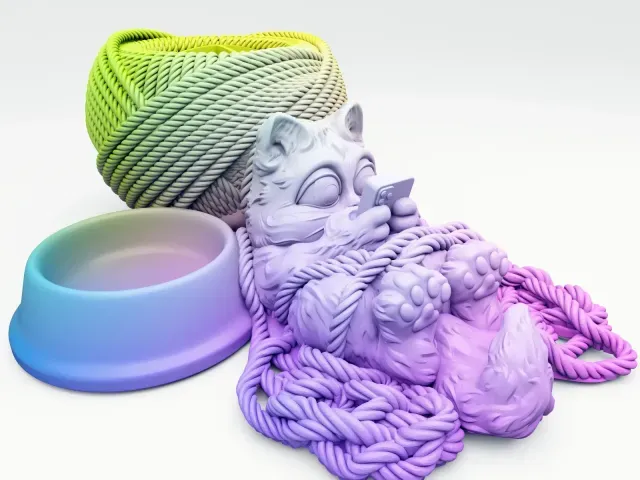 Cute Cat Phone Stand Organizer — Image 6 of 9