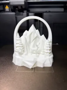Polygon Mountain Deer-Low Poly Nature Diorama