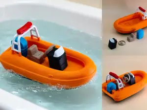 浴缸玩具：可以浮在水上的巡逻艇