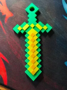 Minecraft-Inspired Pixel Sword | Scalable 3-Color