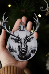 Serious Reindeer Bauble / Ornament / Decoration