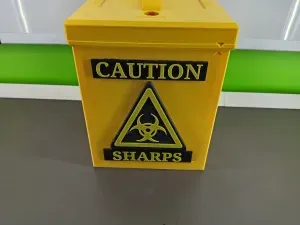 Sharps Disposal Box Bin - Safety - Lockable