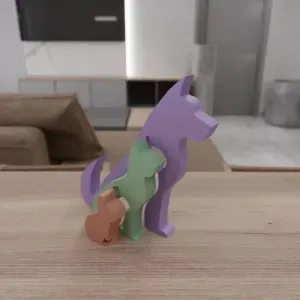 Dog Cat and Rabbit Decor Kids Toy Animal Art