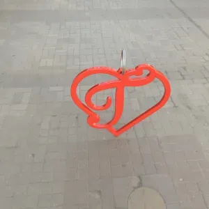 Heart T Charm