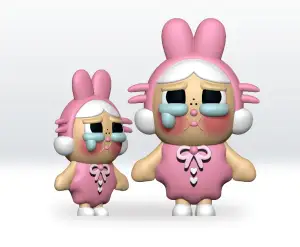 CryBaby Girl Pop Mart Crying STL file Again Series 3D Model