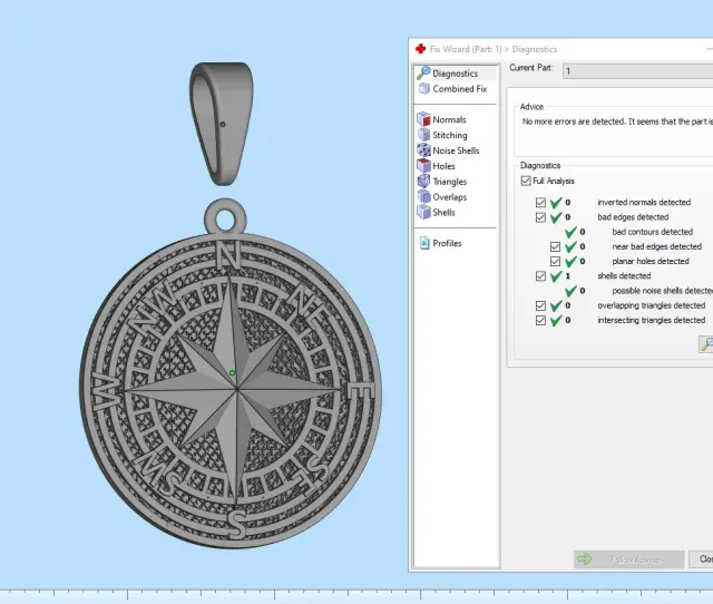 Printable jewelry pendant wind rose STL — Image 2 of 9