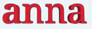 model name ANNA block letters