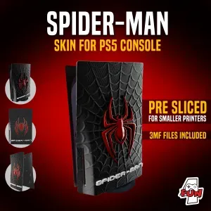 SPIDER-MAN SKIN/COVER FOR PS5 CONSOLE 3MF file included