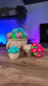 Flower Basket Container (Diorama for Cute Flexi Birds)