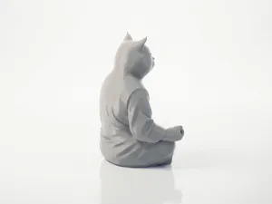 Meditating Cat Buddha Statue Animal 3D Printable