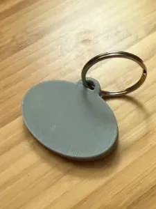 Keychain Blank Oval Flat Template with Top Loop