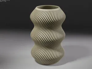 Vase 0080 B - Wavy vase twisted