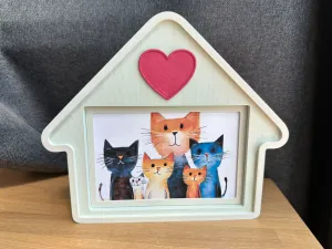 House with heart photo frame