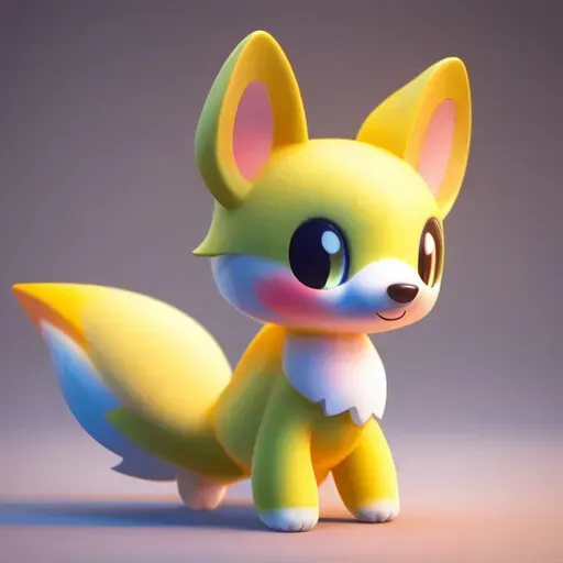 Stylized Creature: A Futuristic Fox Dog
