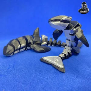 Flexi Orca Whale - Low Poly - Articulated - Print in Place