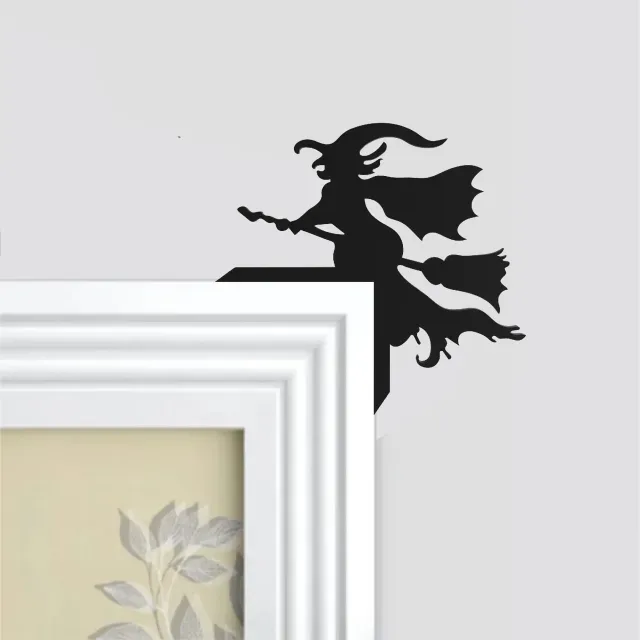 Halloween Door Corner Decor, Flying Witch Shaped — Фото 4 из 8