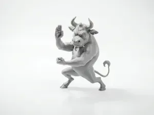 Kung Fu Cow Martial Arts Animal Figurine 3D Printable