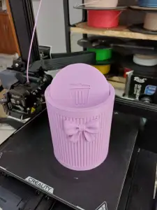 desktop trash can stl, mini vanity bin with lid