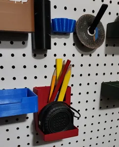 Tape Measure & Pencil Pegboard Holder