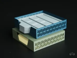 Kumiko Holder for Post-It Notes with 8 Stencils