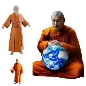 Meditative Monk Figurines