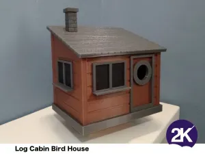 Bird House Log Cabin, 3 different bird hole diameters