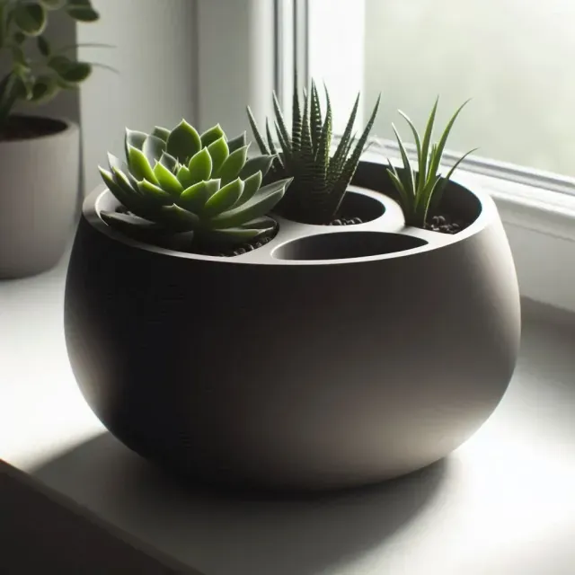 Round Self-Watering Design Planter
